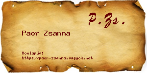 Paor Zsanna névjegykártya